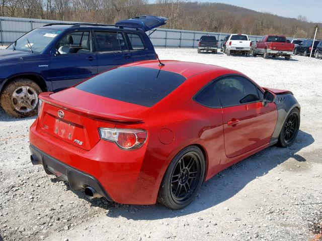 JF1ZNAA17D1734601 - 2013 TOYOTA SCION FR-S RED photo 4