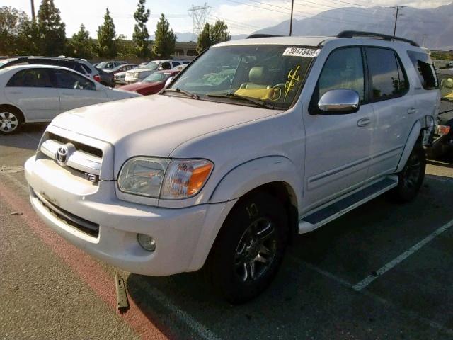 5TDBT48A57S285466 - 2007 TOYOTA SEQUOIA LI WHITE photo 2