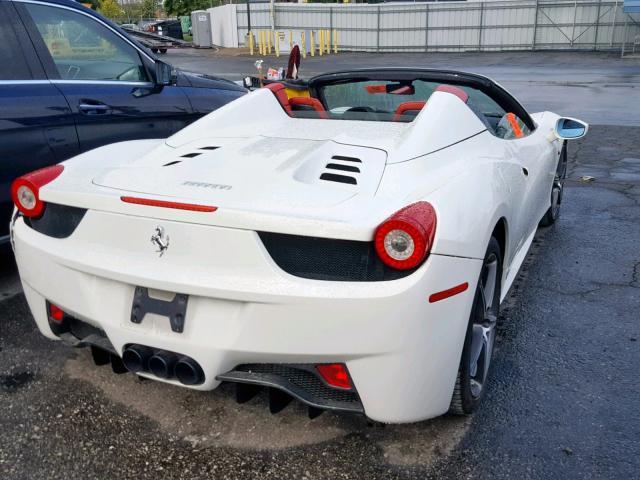 ZFF68NHA2D0189397 - 2013 FERRARI 458 SPIDER WHITE photo 4