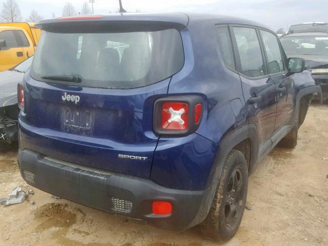 ZACCJAAB3HPF91463 - 2017 JEEP RENEGADE S BLUE photo 4