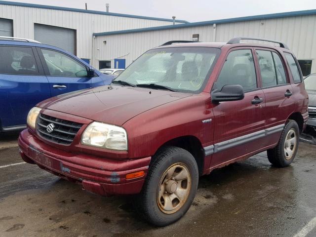 2S3TD52V836104613 - 2003 SUZUKI VITARA JLX BURGUNDY photo 2