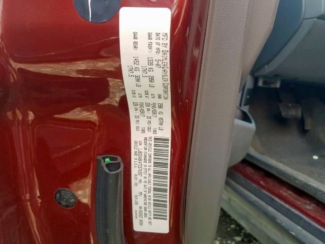 1J8GS48K47C670397 - 2007 JEEP GRAND CHER RED photo 10