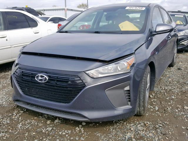 KMHC65LC8HU024643 - 2017 HYUNDAI IONIQ BLUE GRAY photo 2