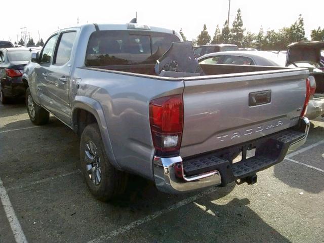 3TMAZ5CN2JM064585 - 2018 TOYOTA TACOMA DOU SILVER photo 3