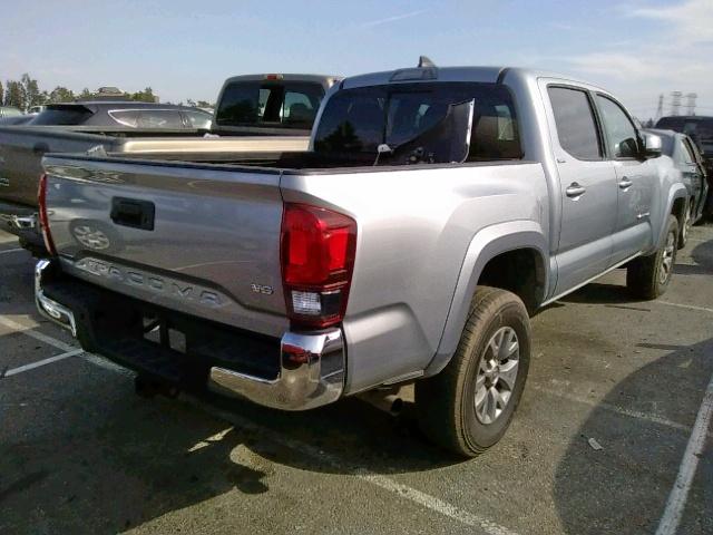 3TMAZ5CN2JM064585 - 2018 TOYOTA TACOMA DOU SILVER photo 4