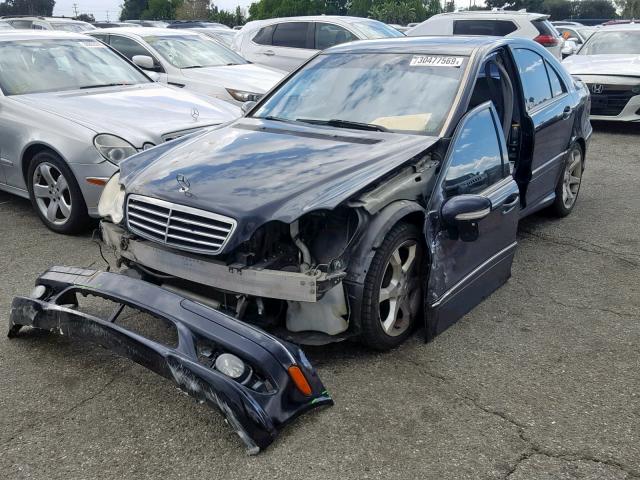 WDBRF52H77F934507 - 2007 MERCEDES-BENZ C 230 BLUE photo 2