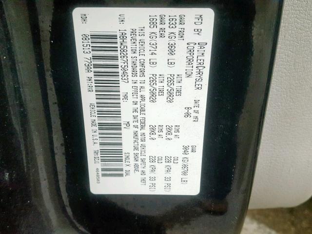 1A8HW58267F504637 - 2007 CHRYSLER ASPEN LIMI 黑色 照片 10