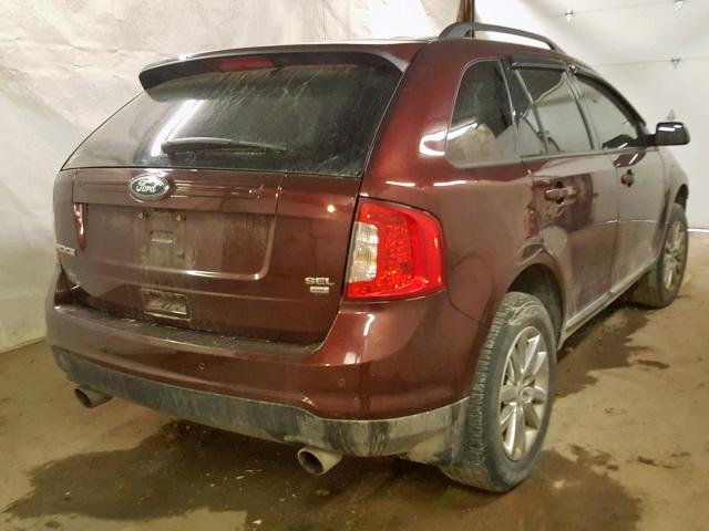 2FMDK4JC2CBA86647 - 2012 FORD EDGE SEL MAROON photo 4