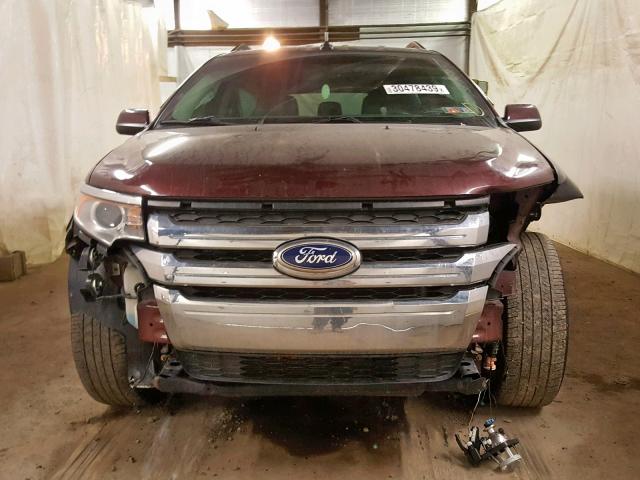 2FMDK4JC2CBA86647 - 2012 FORD EDGE SEL MAROON photo 9