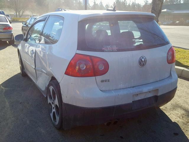 WVWEV71K66W089644 - 2006 VOLKSWAGEN NEW GTI WHITE photo 3