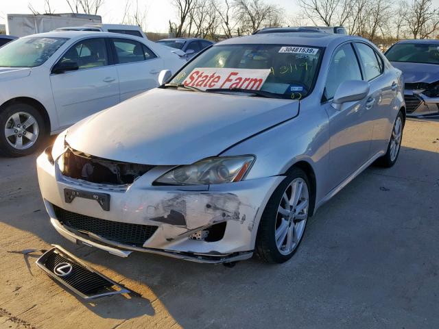 JTHBK262375043993 - 2007 LEXUS IS 250 SILVER photo 2