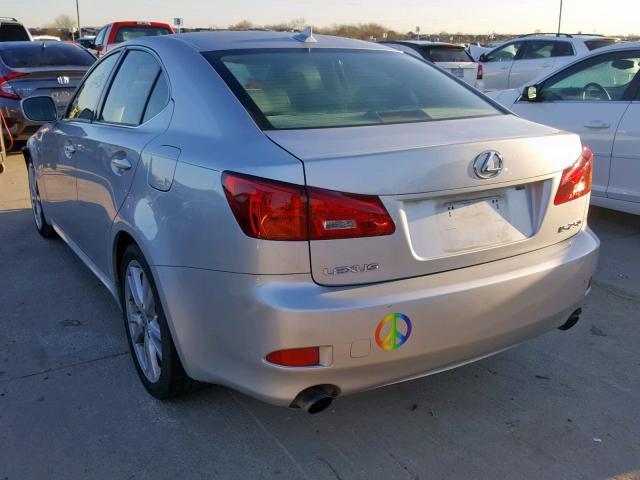 JTHBK262375043993 - 2007 LEXUS IS 250 SILVER photo 3