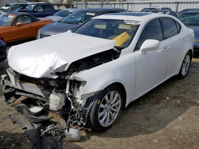 JTHBK262975047708 - 2007 LEXUS IS 250 WHITE photo 2