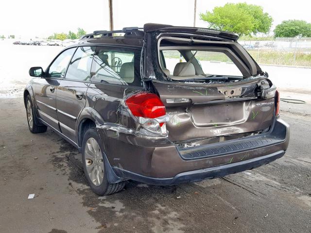 4S4BP86C884341408 - 2008 SUBARU OUTBACK 3. BROWN photo 3