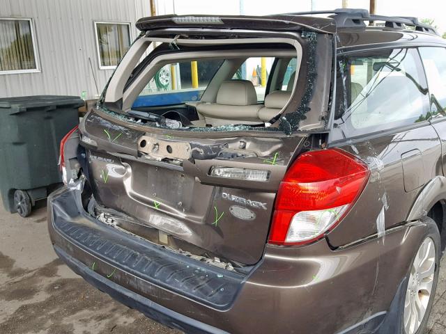 4S4BP86C884341408 - 2008 SUBARU OUTBACK 3. BROWN photo 9