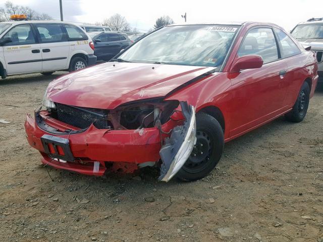 1HGEM22155L015189 - 2005 HONDA CIVIC DX V RED photo 2