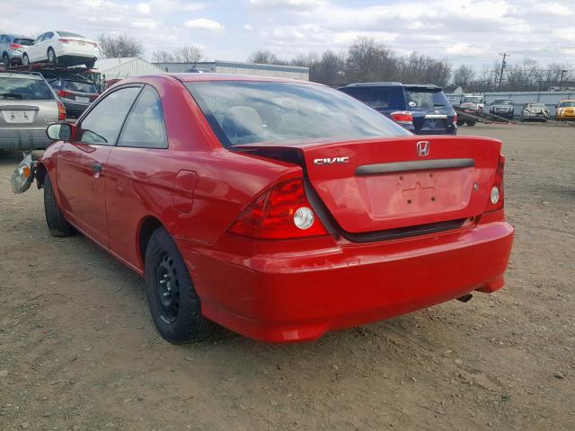 1HGEM22155L015189 - 2005 HONDA CIVIC DX V RED photo 3