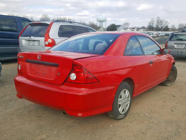 1HGEM22155L015189 - 2005 HONDA CIVIC DX V RED photo 4