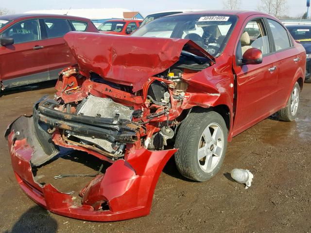 KL1TG56658B070778 - 2008 CHEVROLET AVEO LT RED photo 2