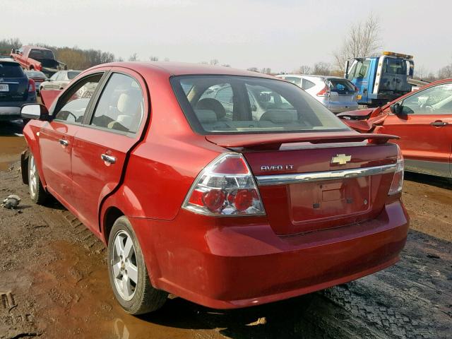 KL1TG56658B070778 - 2008 CHEVROLET AVEO LT RED photo 3