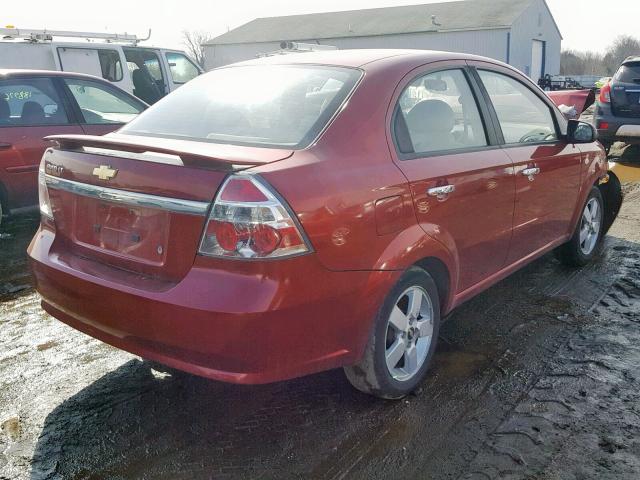 KL1TG56658B070778 - 2008 CHEVROLET AVEO LT RED photo 4