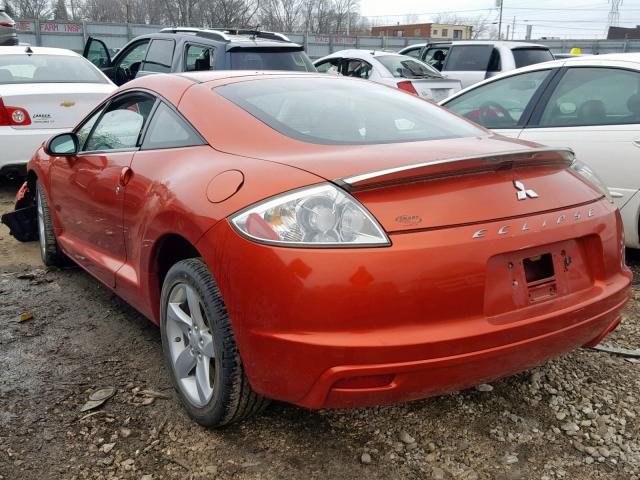 4A3AK24F69E022977 - 2009 MITSUBISHI ECLIPSE GS ORANGE photo 3