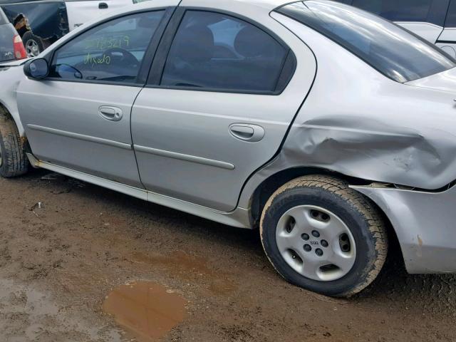 1B3ES46C91D108640 - 2001 DODGE NEON SE SILVER photo 10