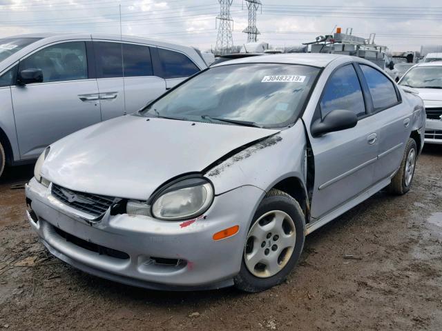 1B3ES46C91D108640 - 2001 DODGE NEON SE SILVER photo 2