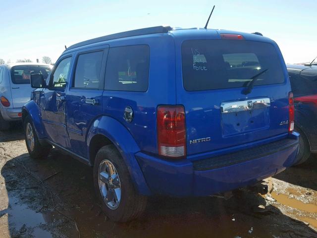 1D8GU28K48W223625 - 2008 DODGE NITRO SXT BLUE photo 3