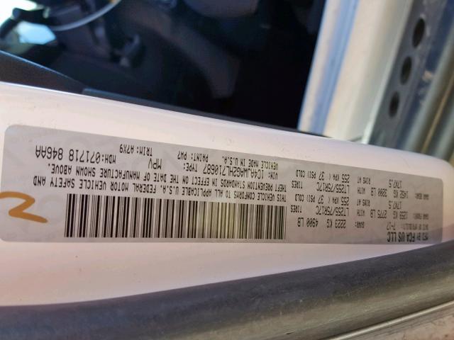 1C4AJWAG2HL710687 - 2017 JEEP WRANGLER S WHITE photo 10