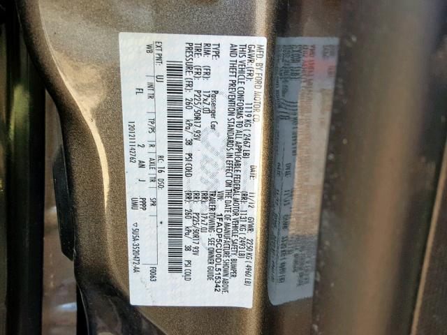 1FADP5CU0DL515342 - 2013 FORD C-MAX PREM SILVER photo 10