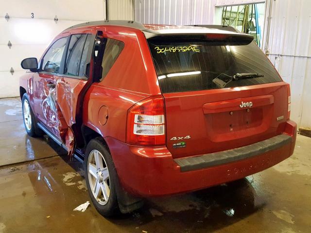 1J8FF47W77D596911 - 2007 JEEP COMPASS RED photo 3