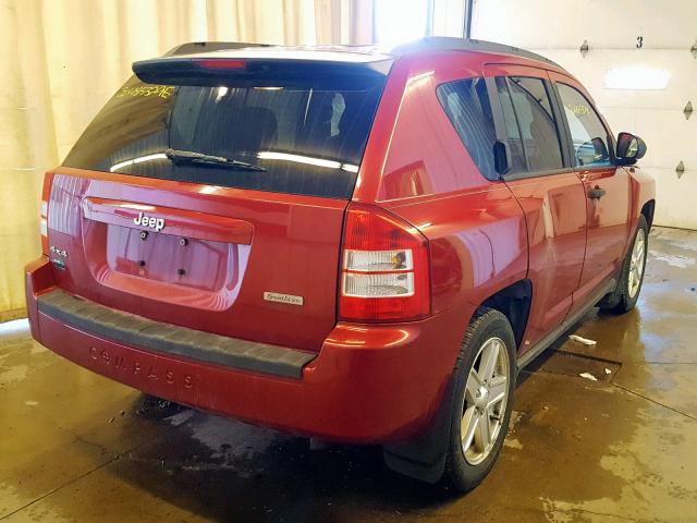 1J8FF47W77D596911 - 2007 JEEP COMPASS RED photo 4