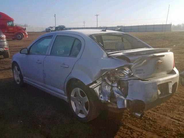 1G1AT58H697185543 - 2009 CHEVROLET COBALT LT SILVER photo 3