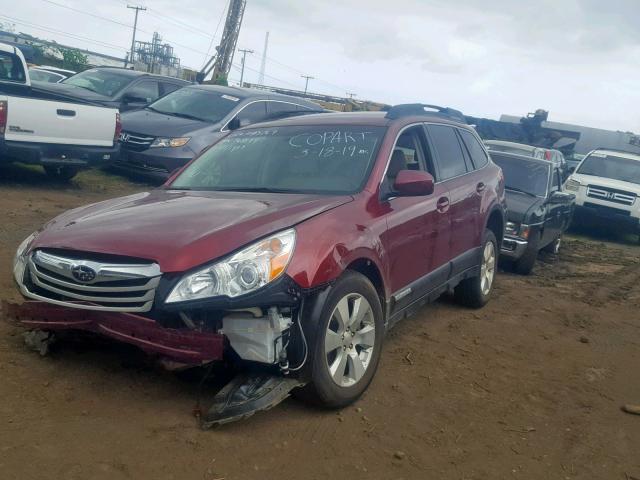 4S4BRECC2B2368894 - 2011 SUBARU OUTBACK 3. RED photo 2