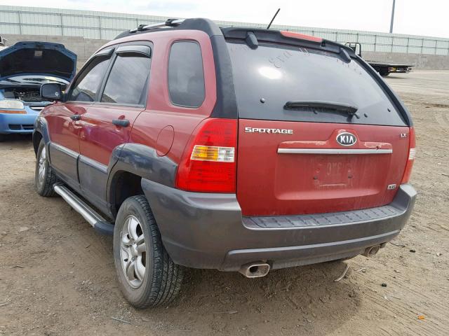 KNDJF723X77372546 - 2007 KIA SPORTAGE E RED photo 3