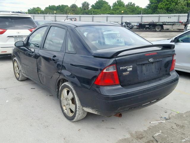 1FAHP34N27W325770 - 2007 FORD FOCUS ZX4 BLACK photo 3