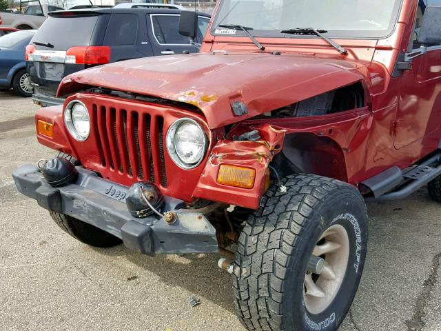 1J4FY19S6XP402467 - 1999 JEEP WRANGLER / RED photo 10