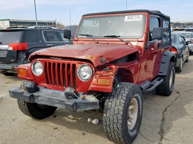 1J4FY19S6XP402467 - 1999 JEEP WRANGLER / RED photo 2