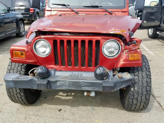 1J4FY19S6XP402467 - 1999 JEEP WRANGLER / RED photo 9