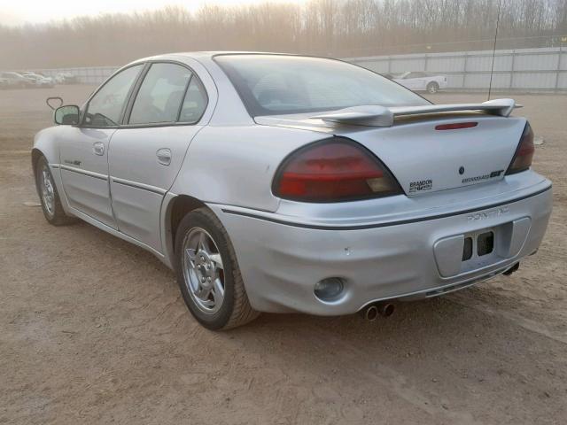 1G2NW52E42M525718 - 2002 PONTIAC GRAND AM G SILVER photo 3