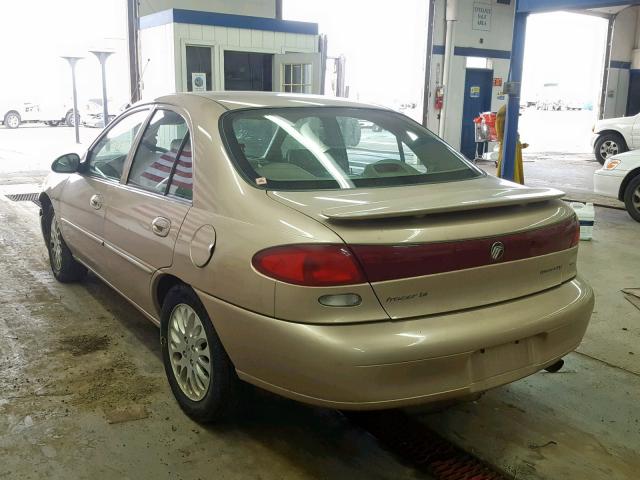 1MEFM13P0WW627430 - 1998 MERCURY TRACER LS GOLD photo 3