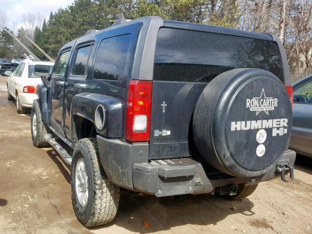 5GTEN13E298145844 - 2009 HUMMER H3 BLACK photo 3