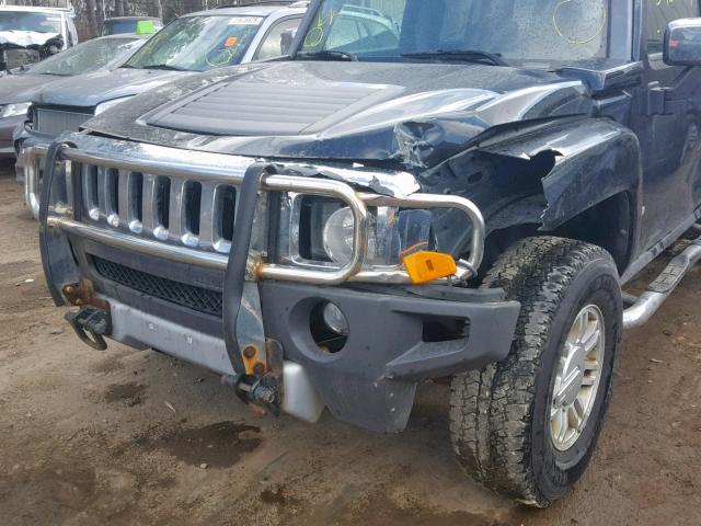 5GTEN13E298145844 - 2009 HUMMER H3 BLACK photo 9