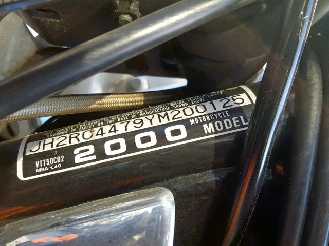 JH2RC4479YM200125 - 2000 HONDA VT750 CD2 黑色 照片 10