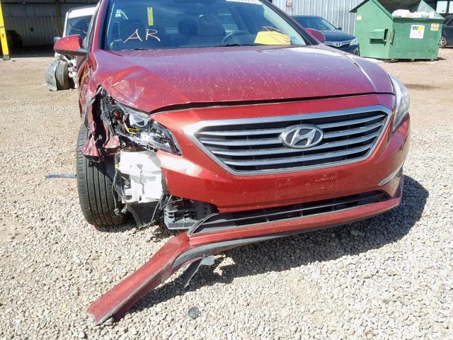 5NPE24AF9FH048473 - 2015 HYUNDAI SONATA SE BURGUNDY photo 9