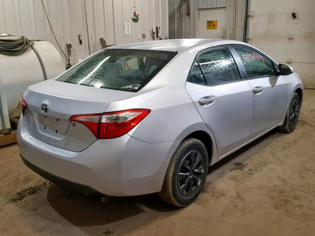 2T1BURHE3EC208047 - 2014 TOYOTA COROLLA L SILVER photo 4