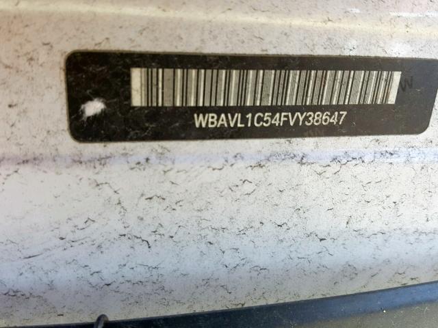 WBAVL1C54FVY38647 - 2015 BMW X1 XDRIVE2 WHITE photo 10