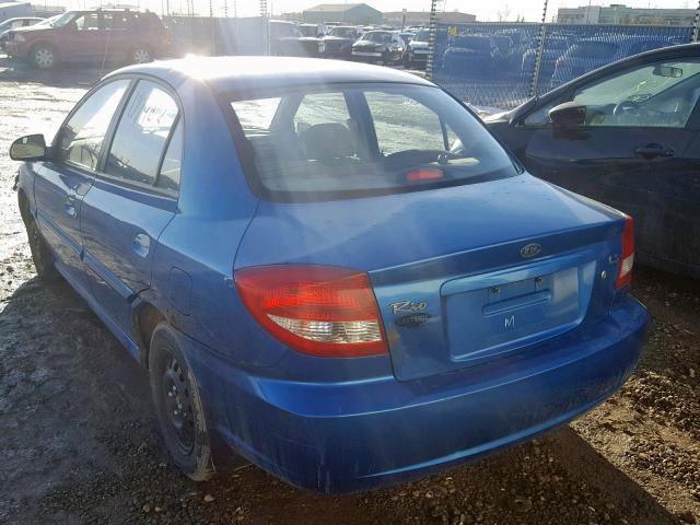 KNADC125956355726 - 2005 KIA RIO BLUE photo 3