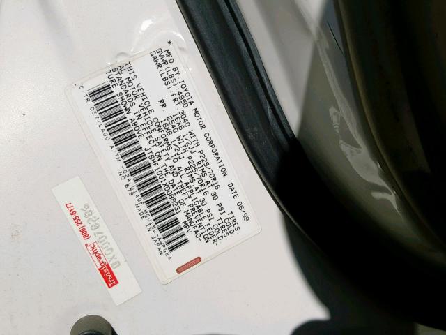 JT6HF10U1X0088231 - 1999 LEXUS RX 300 WHITE photo 10